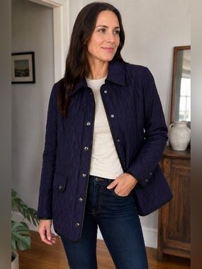 Chicos Purple Quilted Barn Jacket